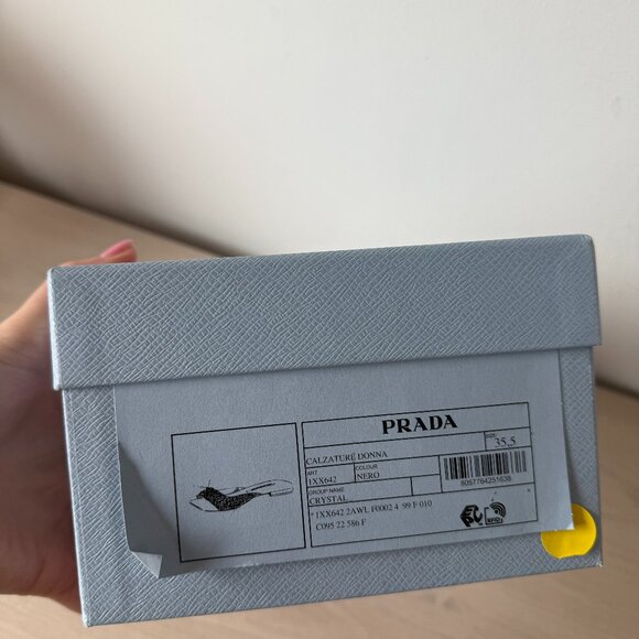 NWT Prada Slide Sandals Black Satin Crystal Embellishment Allover Triangle Logo - Picture 3 of 12